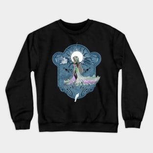 Cute ittle fairy with dove Crewneck Sweatshirt